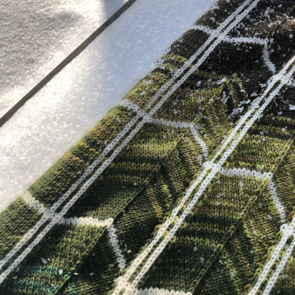 Gestrickter Schal Stola aus handgefärbten Sockengarn Sockenwolle